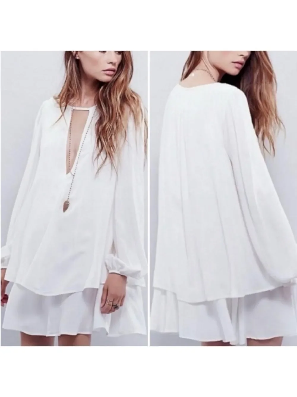 Free People Beck Tunic Dress White